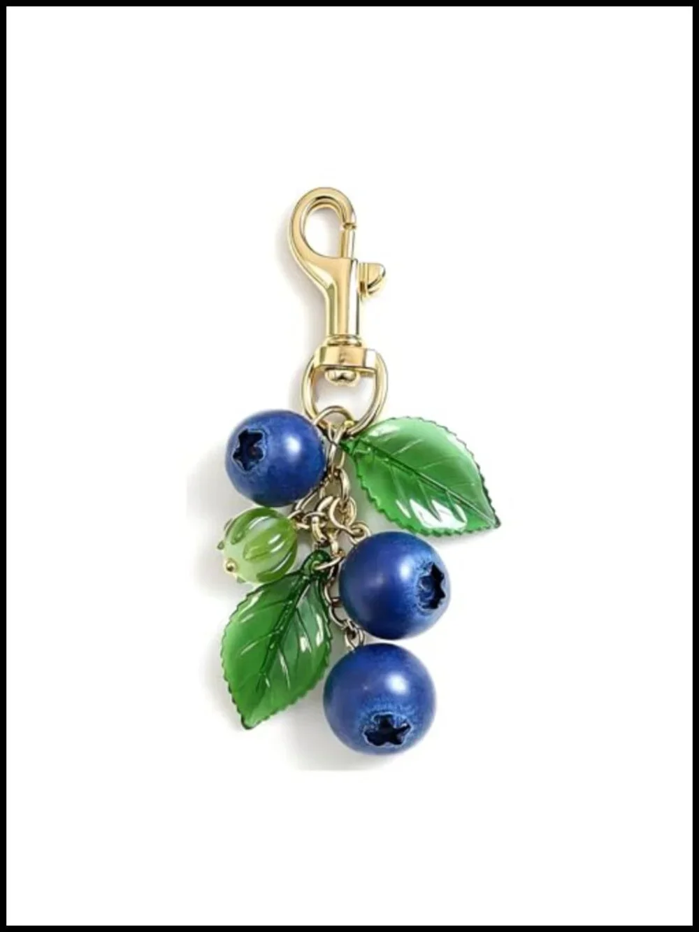 Realistic 3D Blueberry Keychain for Women Fruit Bag Charm Handbag Tote